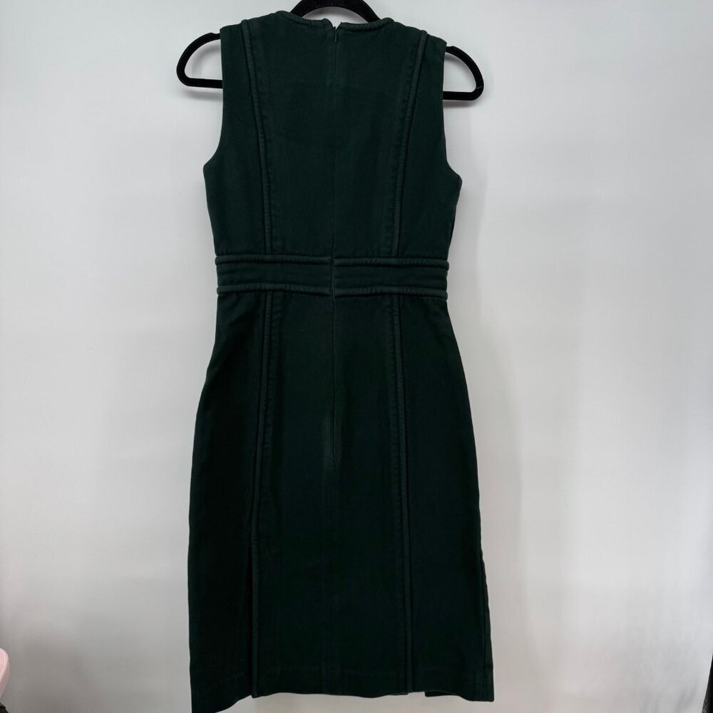 Tory Burch Green Sleeveless Belted Sheath Dress Women’s Size 6 - Picture 9 of 10